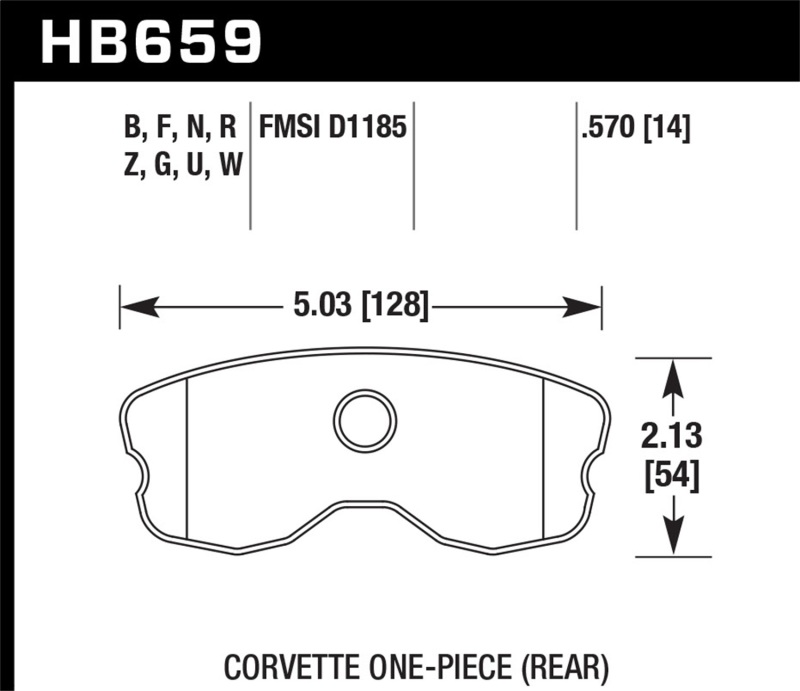 Hawk 06-10 Chevy Corvette (Improved Pad Design) Rear Performance Ceramic Sreet Brake Pads - Image 4