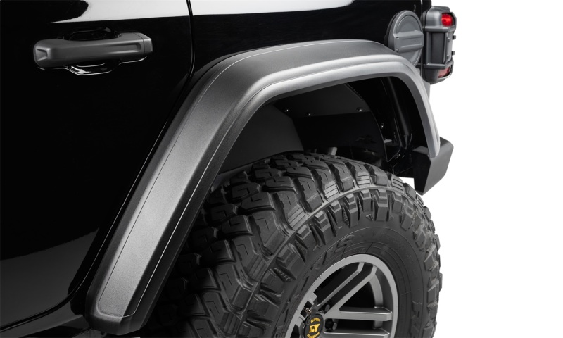 Bushwacker 18-21 Jeep Wrangler JL (2-Door & 4-Door) Flat Style Flares 4pc - Black - Image 9