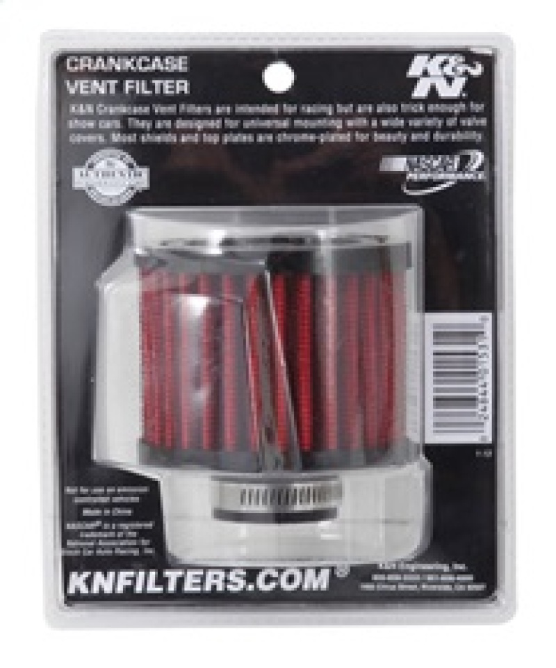K&N 1 inch ID 3 inch OD 2.375 inch H Rubber Base Crankcase Vent Filter - Image 9