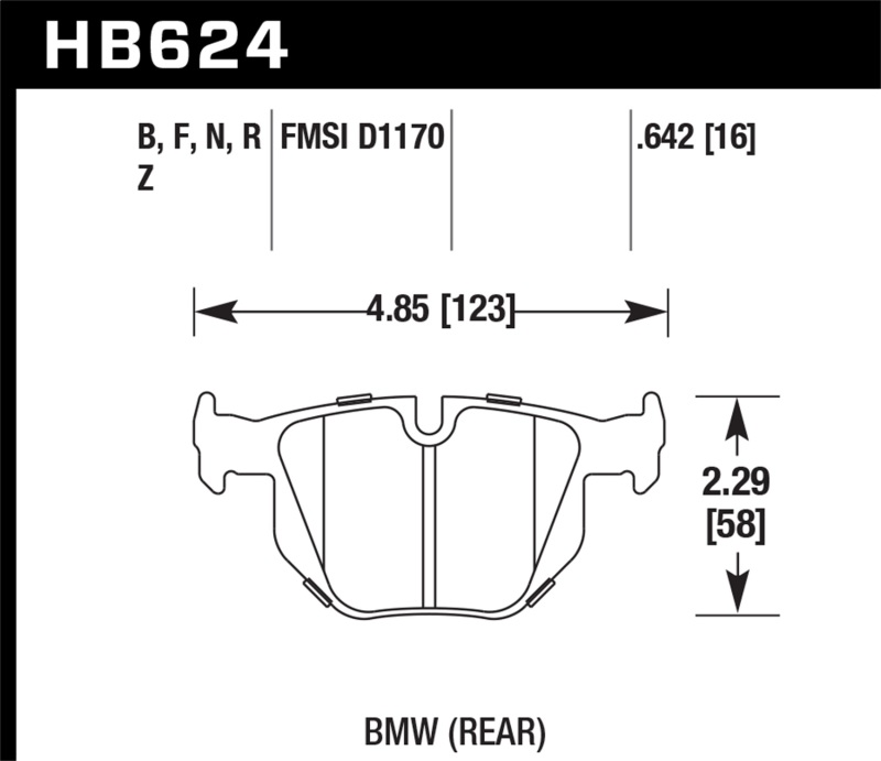 Hawk 06 BMW 330i/330xi / 07-09 335i / 07-08 335xi / 09 335d / 08-09 328i HPS Street Rear Brake Pads - Image 2