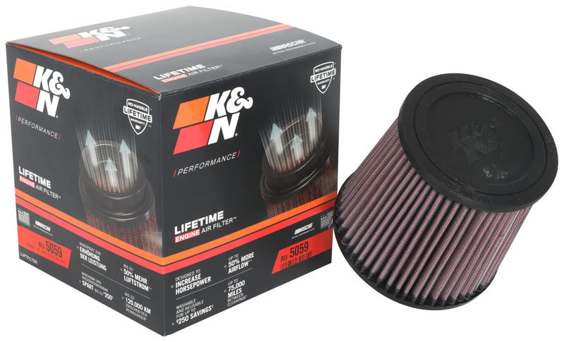 K&N Universal Air Filter 4in Flange / 5-3/8 in Base / 4-1/2in Top / 5in Height - Image 8