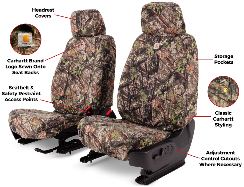 Covercraft 19-24 Chevrolet Silverado Carhartt Camo SeatSaverSecond Row Seat Covers - Mossy Oak - Image 7