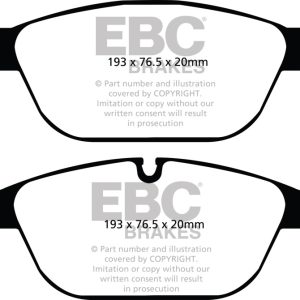EBC 11-12 Audi A8 Quattro 3.0 Supercharged Yellowstuff Front Brake Pads