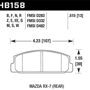 Hawk 03-05 Mazda 6 2.3L i OE Incl. Clips Shims Springs Rear ER-1 Brake Pads
