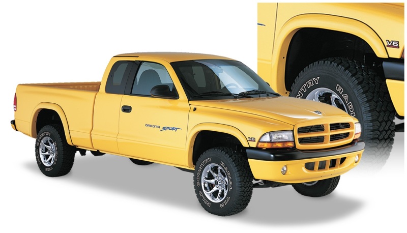Bushwacker 97-04 Dodge Dakota Fleetside Extend-A-Fender Style Flares 4pc - Black - Image 5