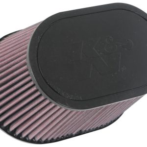 K&N Universal Rubber Filter 6.25in x 4in Oval FLG / 7.375in x 5.5in Base / 6.25in x 4in Top / 5in H