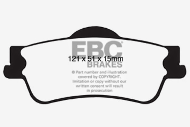 EBC 11+ Chevrolet Caprice 3.6 Redstuff Rear Brake Pads - Image 6
