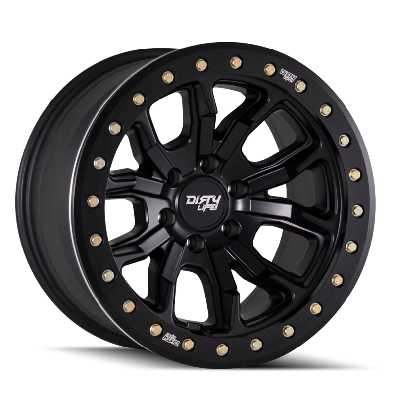 Dirty Life 9303 DT-1 17x9 / 5x127 BP / -12mm Offset / 78.1mm Hub Matte Black Wheel - Beadlock - Image 2