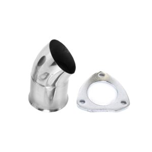 Granatelli 2.5in 304SS Turn Down w/3-Bolt Flange & Gasket