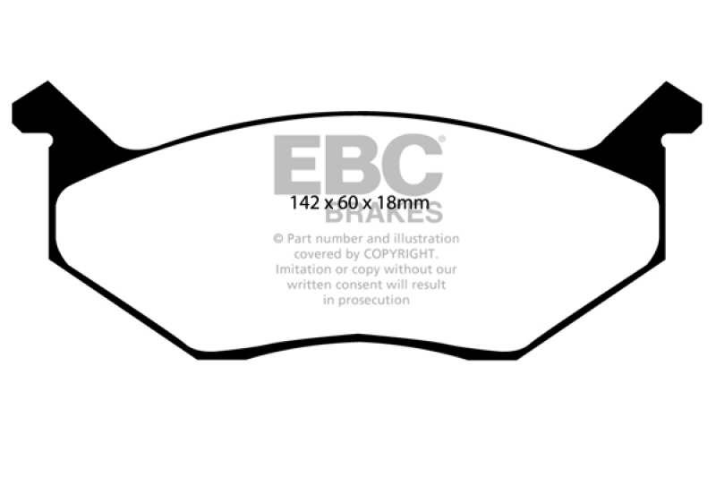 EBC 80-83 Chrysler Cordoba 3.7 Yellowstuff Front Brake Pads - Image 6