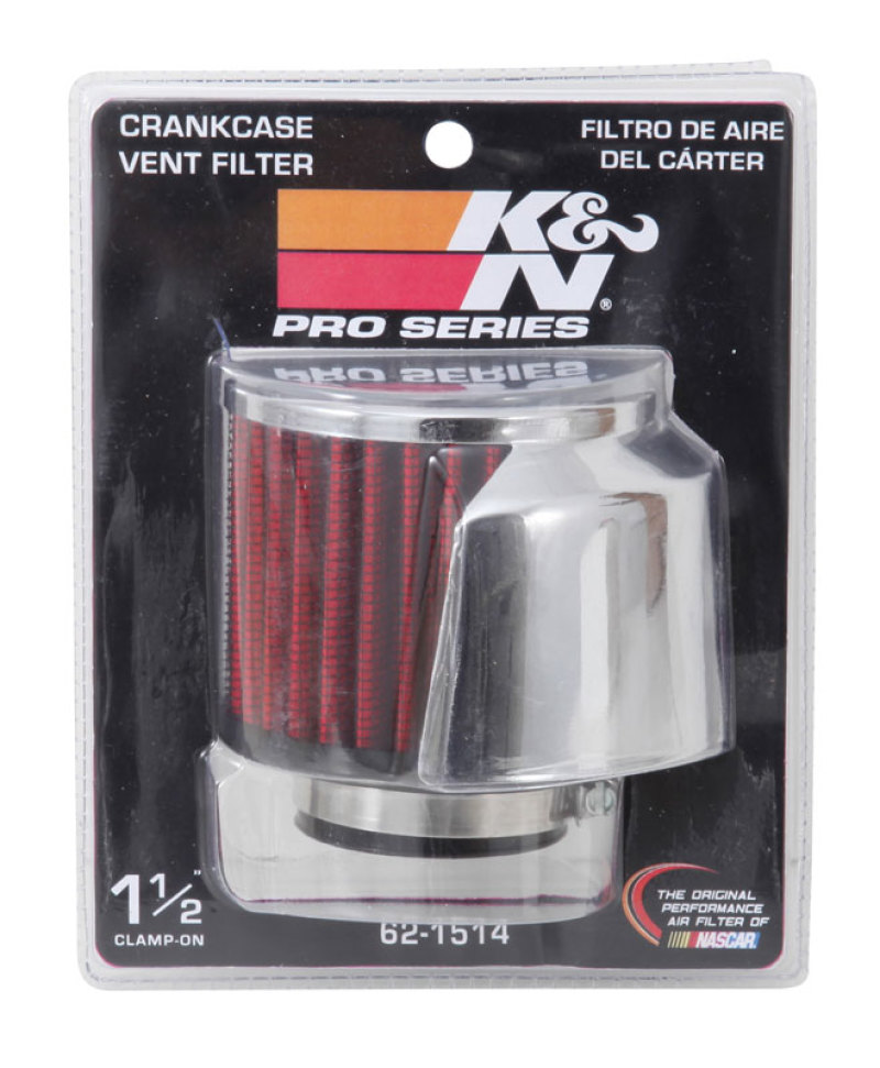 K&N 1.5in Flange ID x 3in OD x 2.5in Height Clamp On Crankcase Vent Filter - Image 7