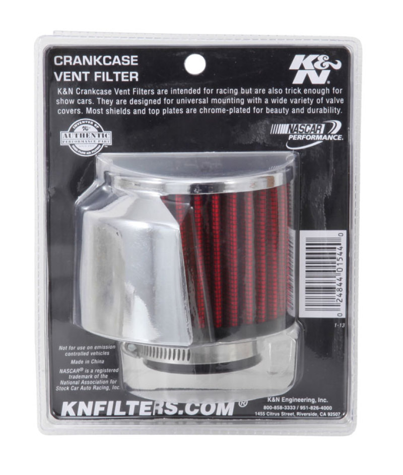 K&N 1.5in Flange ID x 3in OD x 2.5in Height Clamp On Crankcase Vent Filter - Image 6