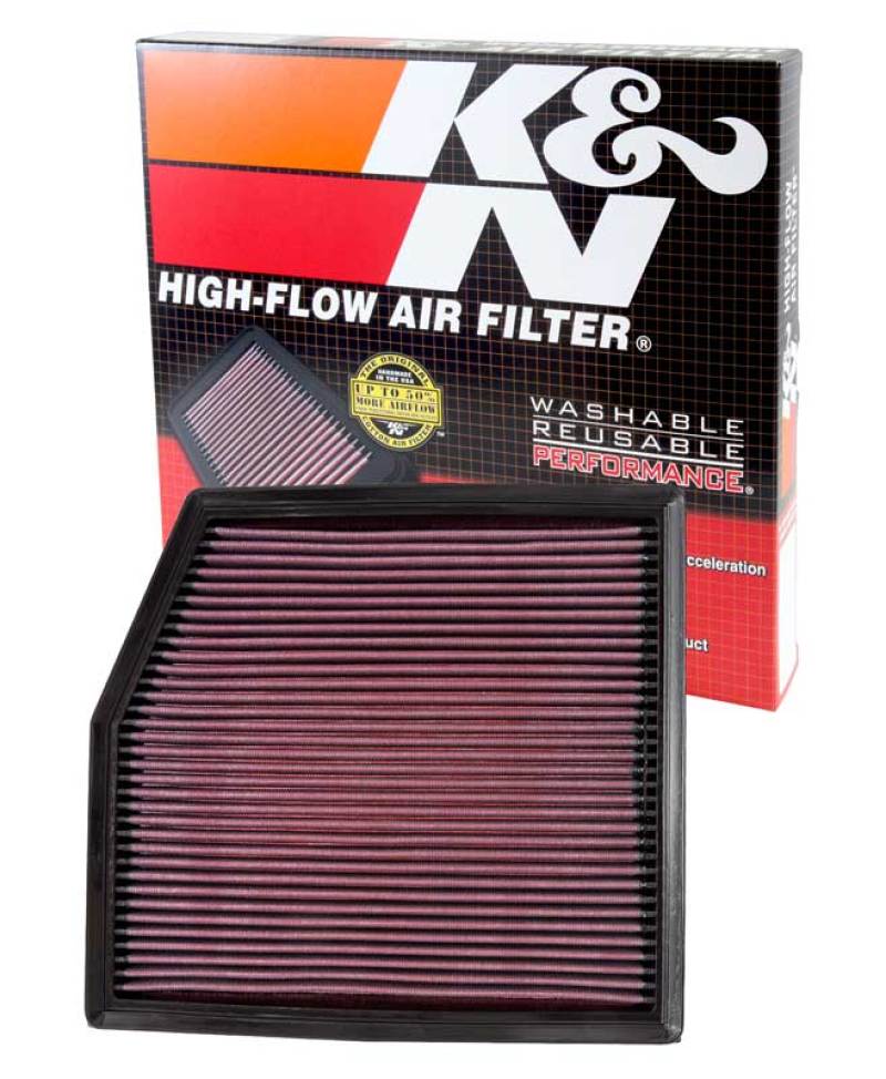 K&N 10-12 BMW 135i/335i/335i XDrive/X1 35i 3.0L L6 (E90) Replacement Air Filter - Image 4