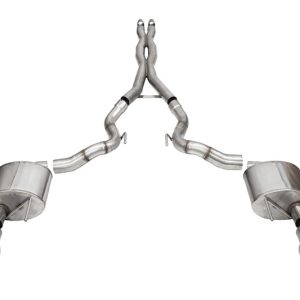 Corsa 24+ Ford Mustang GT Conv. Xtreme Cat-Back Ex. Sys. 3.0in Dual Rear Ex w/4.5in StraightCut Tips