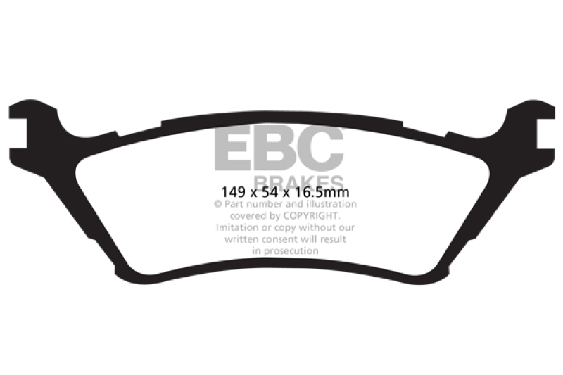 EBC 15+ Ford F150 2.7 Twin Turbo (2WD) Extra Duty Rear Brake Pads - Image 2