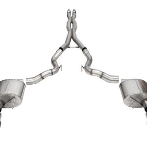 Corsa 24+ Frd MustangGT Conv Xtreme Cat-Back Ex.Sys 3.0in Dual Rear Ex w/4.5in Blk PVD ProSeries Tip