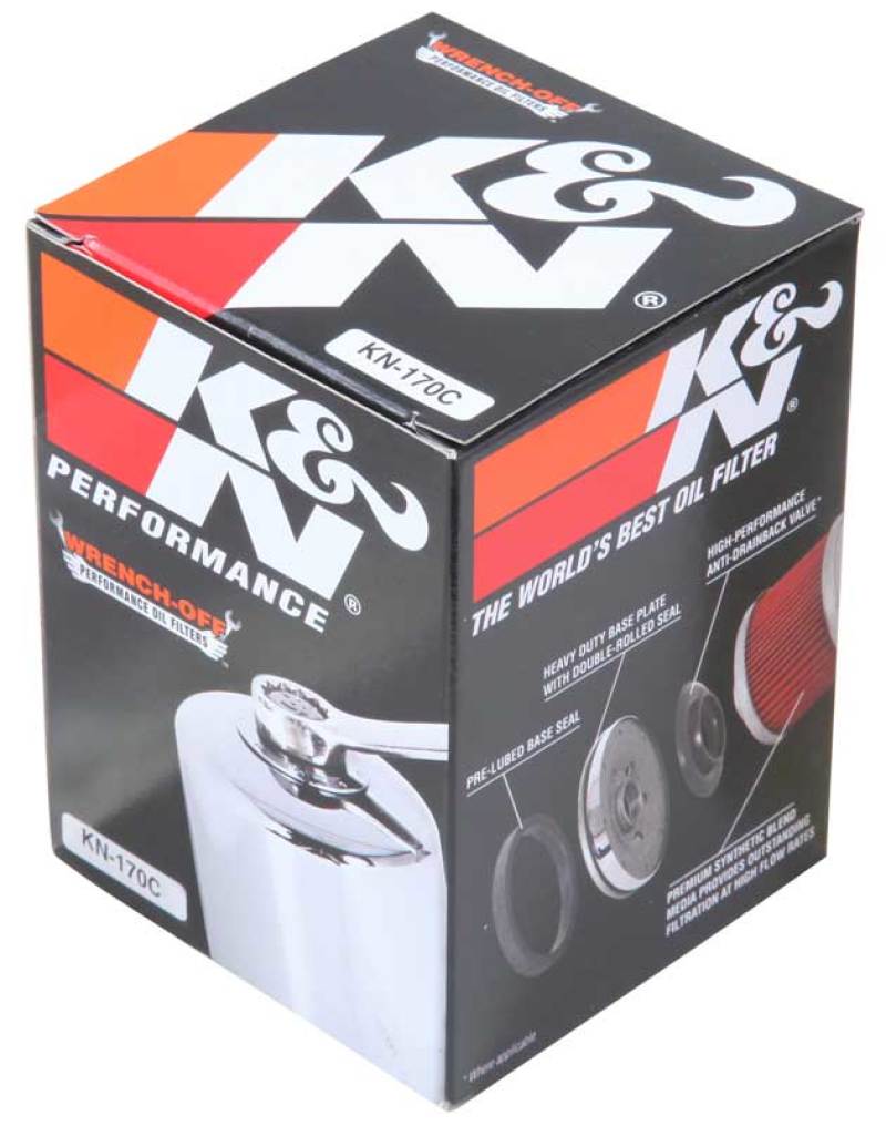 K&N Harley-Davidson 3in OD x 4.063in H Chrome Oil Filter - Image 9