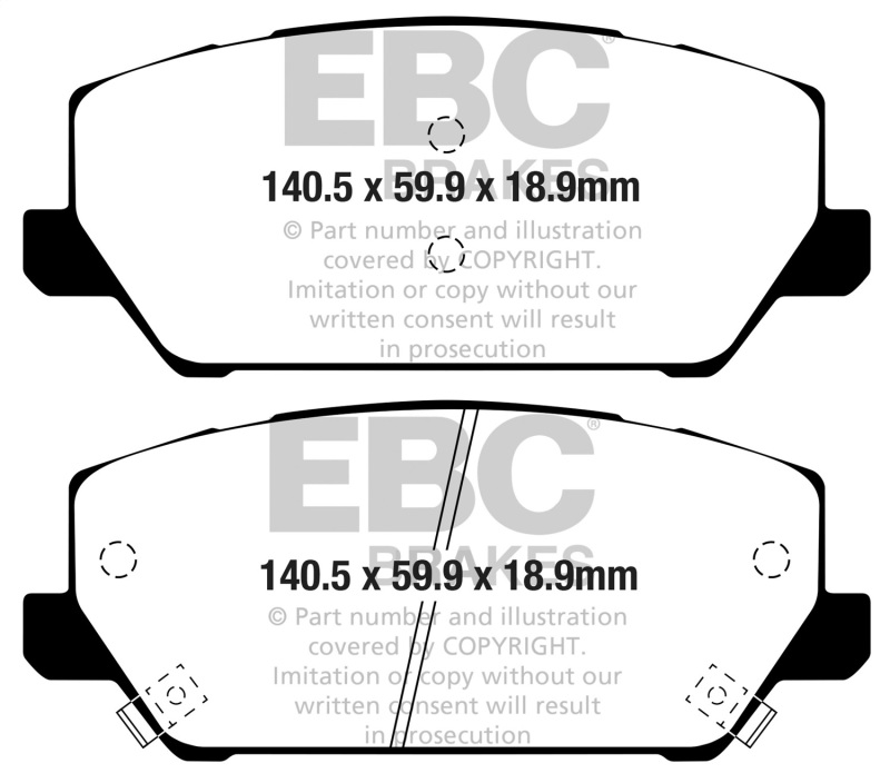 EBC 2019+ Hyundai Veloster (2nd Gen) N 2.0T Bluestuff Front Brake Pads - Image 7