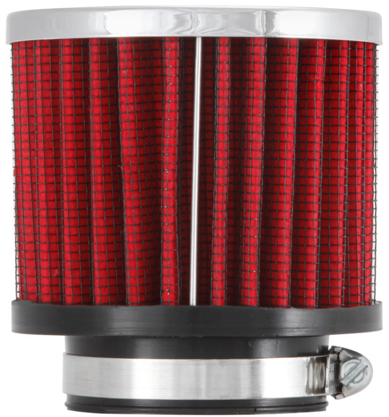 K&N 1.75in Flange ID x 3in OD x 2.5in H Chrome Finish Rubber Base Crankcase Vent Filter - Image 4