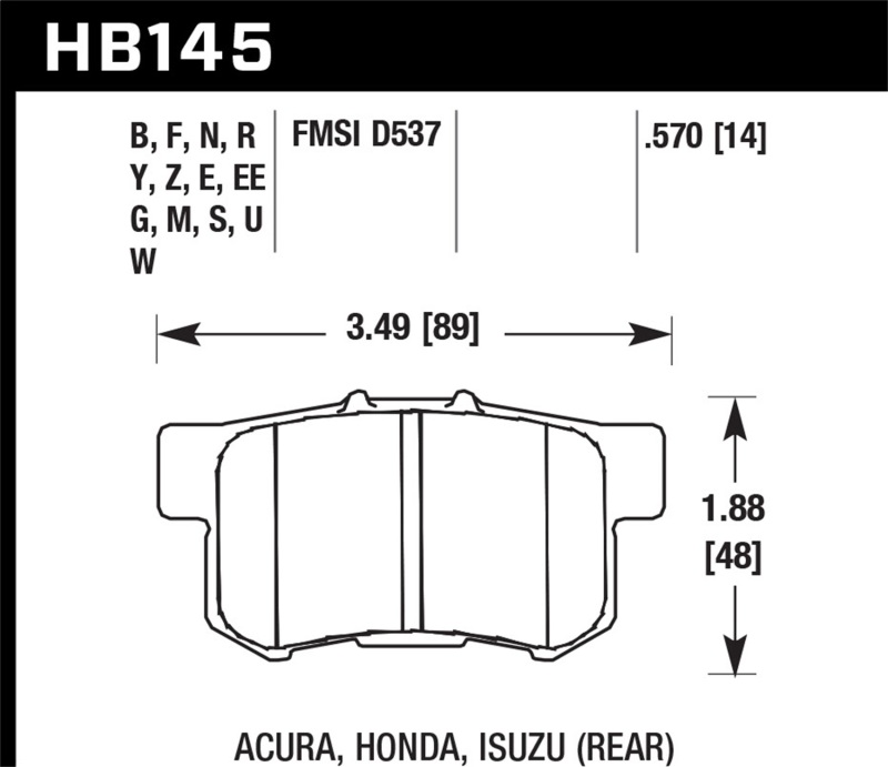Hawk Acura / Honda / Suzuki DTC-30 Race Rear Brake Pads - Image 5