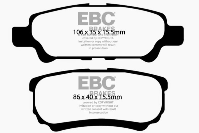 EBC 11-14 Chrysler 200 2.4 Greenstuff Rear Brake Pads - Image 5