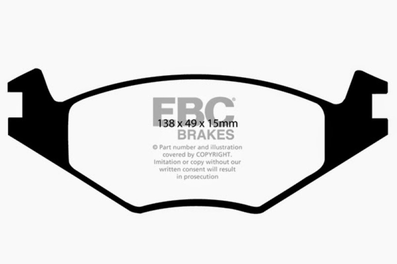 EBC 86-93 Volkswagen Cabriolet 1.8 Redstuff Front Brake Pads - Image 6