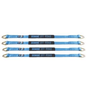 Borne Off-Road Vehicle Ratchet Tie-Down Kit (4 pack) Blue
