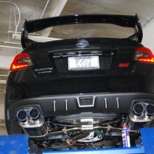 Invidia 15+ Subaru WRX/STI 4Dr Q300 Twin Outlet Rolled Titanium Burnt Quad Tip Cat-Back Exhaust