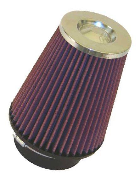 K&N Universal Air Filter Chrome Round Tapered Red -4in Flange ID x 1.125in Flange Length x 5.5in H - Image 3