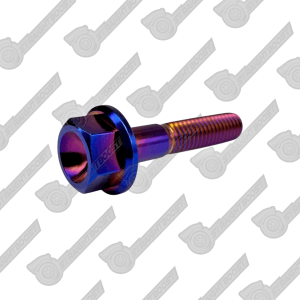 M6x1.0 x 30mm Titanium Flange Head Bolt | Burnt Blue Finish