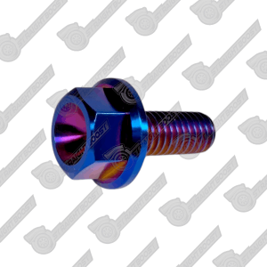 M6x1.0 x 15mm Titanium Flange Head Bolt | Burnt Blue Finish