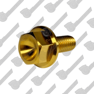 M6x1.0 x 15mm Titanium Flange Head Bolt | Gold Finish