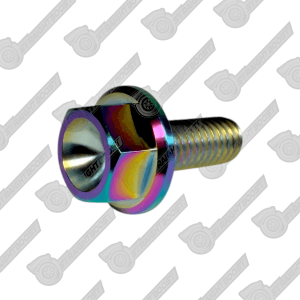 M6x1.0 x 15mm Titanium Flange Head Bolt | Neochrome Finish