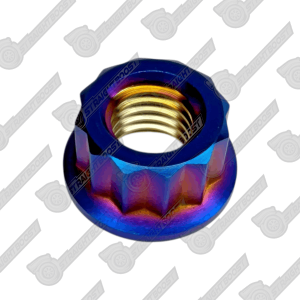M10x1.5 Titanium 12-Point Nut | Burnt Blue | Lightweight, High Strength, Corrosion Resistant