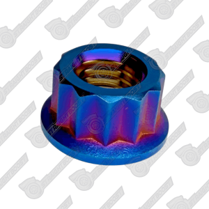 M10x1.25 Titanium 12-Point Nut | Burnt Blue | Lightweight, High Strength, Corrosion Resistant