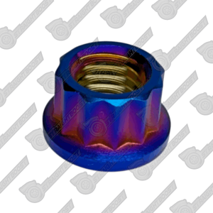 M8x1.25 Titanium 12-Point Nut | Burnt Blue | Lightweight, High Strength, Corrosion Resistant