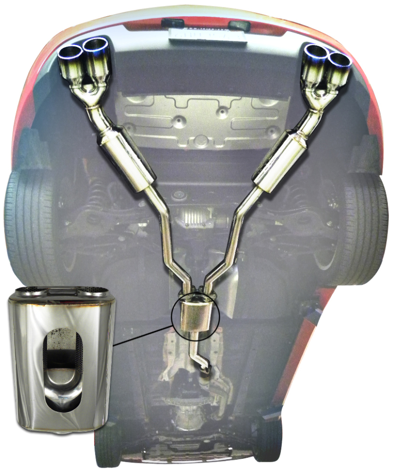 Injen 10-13 Hyundai Genesis Coupe 2.0L(t) 4cyl SS Exhaust w/ 76mm Y-Pipe Resonator/Molded SS Flanges - Image 6