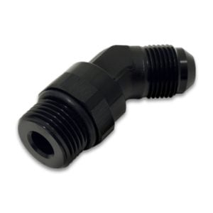 Vibrant -8AN Male to Male -6AN Straight Cut 45 Degree Adapter Fitting - Anodized Black