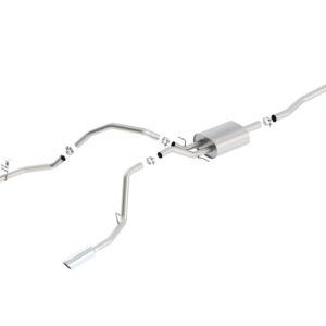 Borla 14 Silv/Sierra 1500 C/B Touring Exh/2.75in in muff 2.25inout 4inTIp SS Rear Exit
