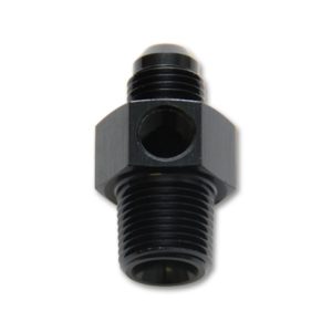 Vibrant -8AN Male to 1/4in NPT Male Union Adapter Fitting w/ 1/8in NPT Port