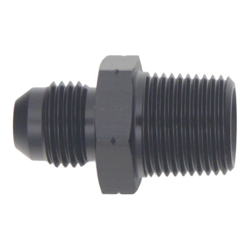 DeatschWerks 6AN Male Flare to 3/8in Male NPT Adapter - Anodized Matte Black - Image 2