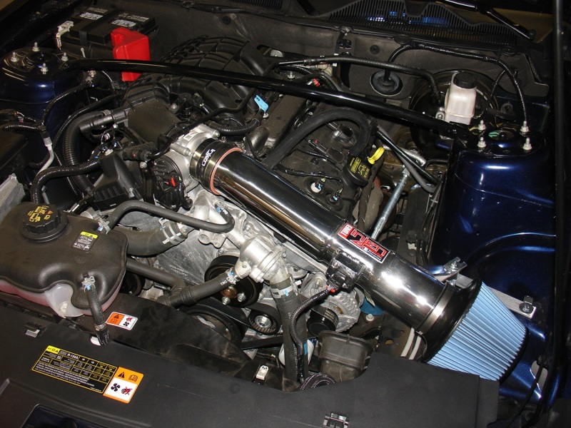 Injen 11-13 Ford Mustang V6 3.7L Wrinkle Black Power-Flow Air Intake System - Image 3