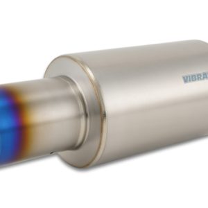 Vibrant Titanium Muffler w/Straight Cut Burnt Tip 4in Inlet / 4in Outlet