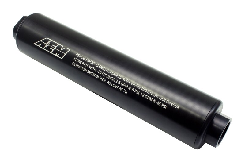 AEM Universal High Flow -10 AN Inline Black Fuel Filter - Image 8