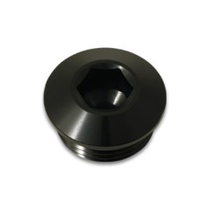 Vibrant Aluminum -16AN ORB Slimline Port Plug w/O-Ring - Anodized Black
