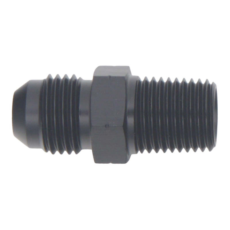 DeatschWerks 6AN Male Flare to 1/4in Male NPT Adapter - Anodized Matte Black - Image 2