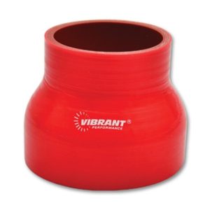 Vibrant 4 Ply Reinforced Silicone Transition Connector - 1.75in I.D. x 2.5in I.D. x 3in long (RED)