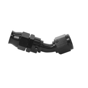 Aeromotive PTFE Hose End - AN-08 - 45 Deg - Black Anodized