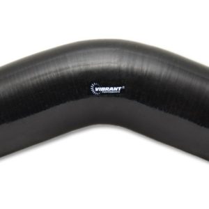 Vibrant 4 Ply Reinforced Silicone Elbow Connector - 3.5in I.D. - 45 deg. Elbow (BLACK)