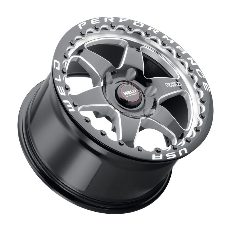 Weld S909 20x10 Ventura 6 Beadlock 6x139.7 ET38 BS7.00 Gloss BLK MIL DIA 106.1 - Image 3